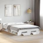 vidaXL Bedframe met lades bewerkt hout wit 160x200 cm, Huis en Inrichting, Slaapkamer | Bedden, Verzenden, Wit, 200 cm, 160 cm