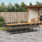 vidaXL 13-delige Tuinset met kussens poly rattan grijs, 2 zitplaatsen, Nieuw, Tuinset, Verzenden