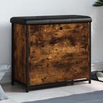 vidaXL Schoenenbankje met klaplade 62x32x56 cm gerookt, Huis en Inrichting, Banken | Voetenbanken en Poefen, Verzenden, Nieuw