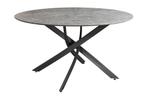 Eettafel HELIX 120 cm rond, grijze steenlook met zwart, Huis en Inrichting, Tafels | Eettafels, Ophalen of Verzenden, Nieuw