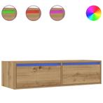 Design TV Meubel Eiken met LED | Tweedekansje | 57% Korting, 100 tot 150 cm, Nieuw, Ophalen of Verzenden, Minder dan 100 cm
