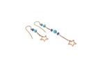 Oorbellen - 9 kt. Roségoud - 7.00ct. tw. Saffier - Turquoise, Nieuw