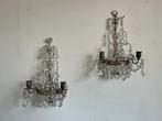 Wandkandelaar (2) - Kristal - 2 antieke wandkandelaars