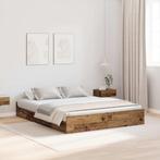 vidaXL Opbergbedframe met lade Oud hout 140 x 190 cm Bewerkt, Huis en Inrichting, Slaapkamer | Bedden, Verzenden, Nieuw, Bruin