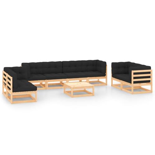 vidaXL 9-delige Loungeset met kussens massief grenenhout, Tuin en Terras, Tuinsets en Loungesets, Loungeset, Nieuw, Verzenden