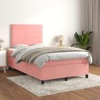 vidaXL Boxspring met matras fluweel roze 120x200 cm, Verzenden, Nieuw, Twijfelaar, 120 cm
