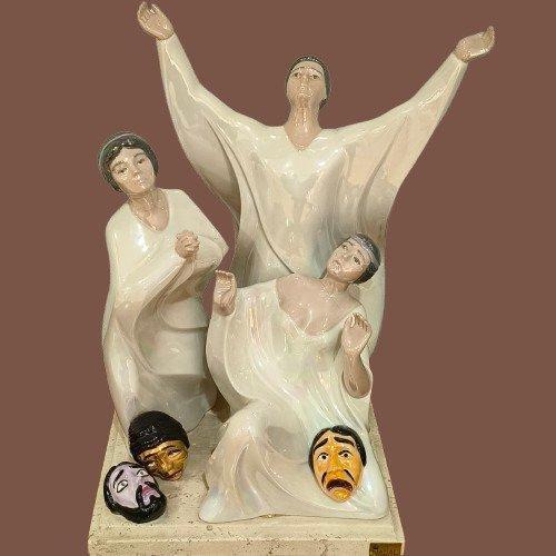 NADAL - sculptuur, La Suplica - 28.5 cm - Travertijn - 1985, Antiek en Kunst, Antiek | Glas en Kristal