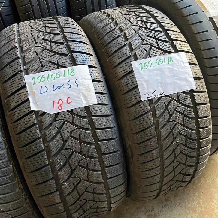 2 x Dunlop Winter Sport 5 255-55-18 Winterbanden 7,5mm, Auto-onderdelen, Banden en Velgen, 18 inch, Winterbanden, 255 mm, Personenwagen