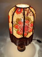 Lamp - Hout, Textiel - Vintage tafellamp, Antiek en Kunst