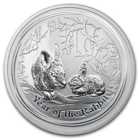 Lunar II - Year of the Rabbit - 5 oz 2011 (8.030 oplage), Postzegels en Munten, Munten | Oceanië, Losse munt, Zilver, Verzenden