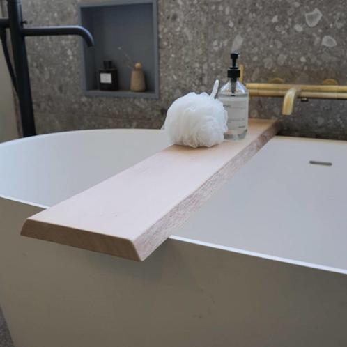 Badplank Gliss Shelf Gewerveld 80 cm Massief Eikenhout Wit, Doe-het-zelf en Verbouw, Sanitair, Ophalen of Verzenden