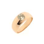 Rosé gouden solitair ring met diamant | Ca. 1,00 ct., Gebruikt, Overige kleuren, 19 tot 20, Ophalen of Verzenden