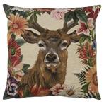 gobelin kussen bloemen edelhert 45x45cm, Huis en Inrichting, Verzenden, Nieuw