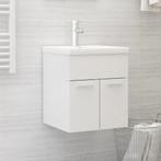 vidaXL Wastafelkast 41x38,5x46 cm bewerkt hout hoogglans wit, Huis en Inrichting, Verzenden, Nieuw, Minder dan 100 cm