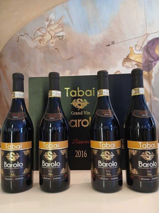 2016 Tabai, Limited Edition - Barolo Riserva - 4 Flessen, Verzamelen, Wijnen