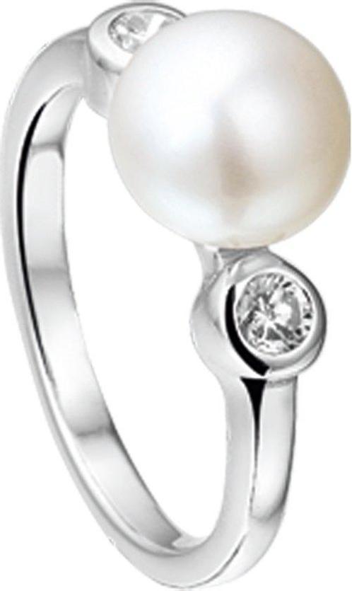 The Jewelry Collection Ring Parel En Zirkonia - Zilver -, Sieraden, Tassen en Uiterlijk, Ringen, Verzenden