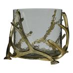 windlicht gewei champagne goud large d28 h20cm, Verzenden, Nieuw