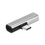 USB-C Duo adapter - naar mini jack + USB-C - Zilver, Telecommunicatie, Overige Telecommunicatie, Nieuw, Ophalen of Verzenden