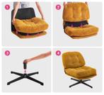 Nieuw Moderne Lounge Stoel met Kruk – Groen, Geel – Chaise, Huis en Inrichting, Verzenden, Ergonomisch, Nieuw