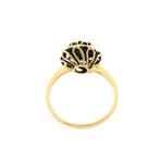 Vintage gouden ring met turquoise en parel (geelgoud), Gebruikt, Overige kleuren, 19 tot 20, Ophalen of Verzenden