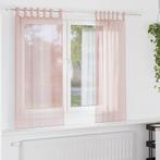 vidaXL Gordijnen voile met lussen 2 st 140x140 cm lichtroze, Verzenden, Nieuw
