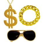 Rapper Accessoireset Goud 3 delig, Verzenden, Nieuw