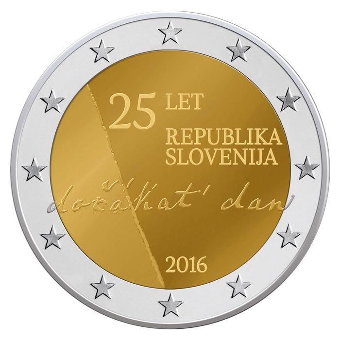 Slovenië 2 Euro Onafhankelijkheid 2016, Postzegels en Munten, Munten | Europa | Euromunten, Verzenden