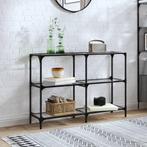 vidaXL Wandtafel met transparant glazen blad 118,5x30x81 cm, Huis en Inrichting, Tafels | Salontafels, Verzenden, Nieuw, Metaal