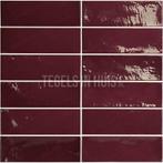 Handvorm wandtegel 6,5x20 bordeaux rood soft glans, Nieuw, Ophalen of Verzenden, 10 m² of meer, Wandtegels