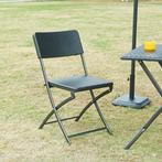 Klapstoel Mark set van 2 tuinstoelen 81x45x58 cm rotan look, Caravans en Kamperen, Verzenden, Nieuw