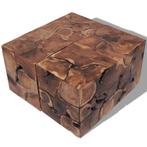 vidaXL Krukken/Salontafel massief teakhout, Verzenden, Nieuw, Bruin