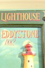 Wanddecoratie - De Eddystone-vuurtoren - 3D houten bord, Antiek en Kunst, Curiosa en Brocante
