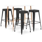 vidaXL 5-delige Barset wit en zwart, Verzenden, Nieuw
