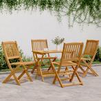 vidaXL 5-delige Tuinset inklapbaar massief acaciahout, Tuin en Terras, 4 zitplaatsen, Nieuw, Tuinset, Verzenden