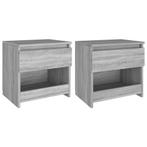 vidaXL Nachtkastjes 2 st 40x30x39 cm bewerkt hout grijs, Huis en Inrichting, Minder dan 45 cm, Verzenden, Nieuw, Minder dan 55 cm