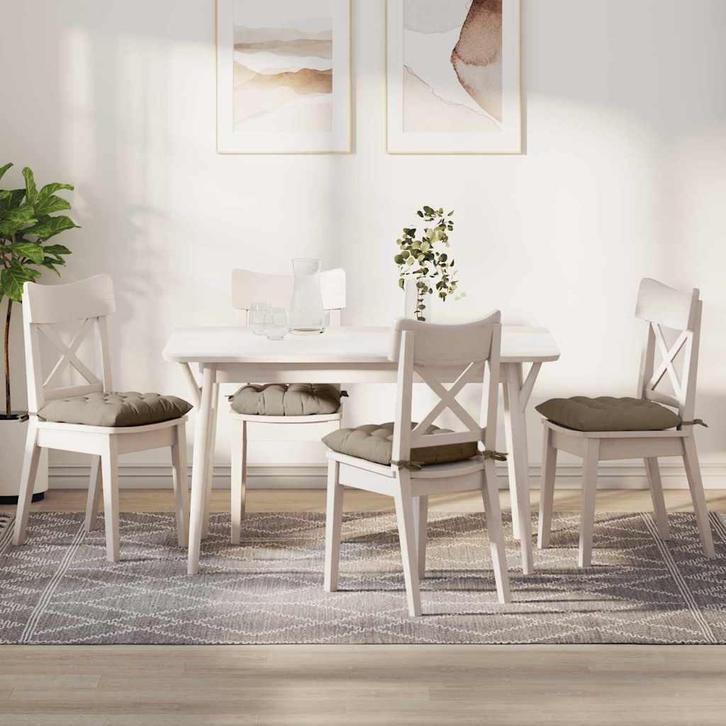 vidaXL Zitkussens 4 stuks Taupe 40 x 40 x 6 cm Microfibre, Huis en Inrichting, Woonaccessoires | Kussens, Nieuw, Verzenden