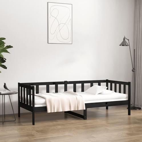 vidaXL Slaapbank 90x190 cm massief grenenhout zwart, Huis en Inrichting, Slaapkamer | Bedden, 90 cm, 190 cm of minder, Zwart, Eenpersoons