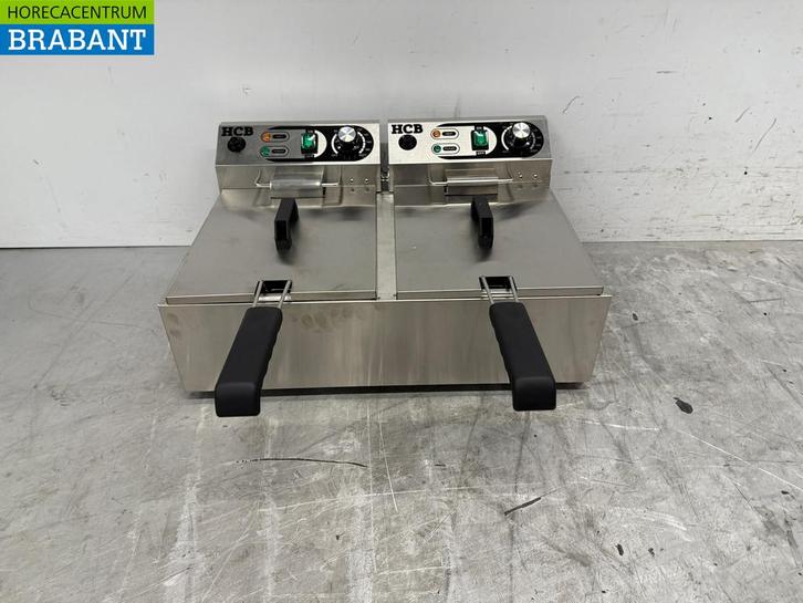 RVS Dubbele Friteuse Frituur 2 x 6 liter 2 x 230V Horeca, Zakelijke goederen, Horeca | Keukenapparatuur, Nieuw zonder verpakking