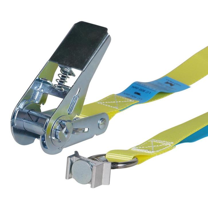 Spanband 25 mm 0,8 ton 3M Geel met Spanoog Fitting, Auto diversen, Aanhangwagen-onderdelen, Nieuw, Verzenden