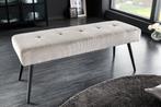 Design bank BOUTIQUE 100cm lichtgrijs koord zwart metalen, Huis en Inrichting, Banken | Bankstellen, Ophalen of Verzenden, Nieuw