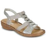 Rieker  62850-90  Zilver Sandalen, Kleding | Dames, Schoenen, Verzenden, Nieuw