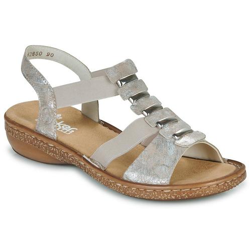 Rieker  62850-90  Zilver Sandalen, Kleding | Dames, Schoenen, Verzenden