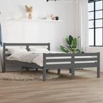 vidaXL Bedframe massief hout grijs 120x200 cm, Huis en Inrichting, Slaapkamer | Bedden, Nieuw, Tweepersoons, Verzenden