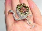 Broche - 18 karaat Geel goud Diamant (Natuurlijk) - Smaragd, Sieraden, Tassen en Uiterlijk, Antieke sieraden
