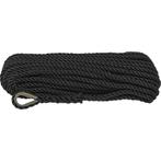12mm x 6m Landvast met Oog 3-Strengs Polyester Zwart, Ophalen of Verzenden, Nieuw