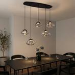 Design hanglamp zwart met smoke glas 5-lichts - Gus, Verzenden, Nieuw, Design