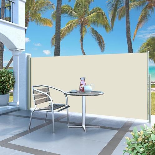 vidaXL Windscherm uittrekbaar 140x300 cm crèmekleurig, Tuin en Terras, Zonneschermen, Nieuw, Verzenden