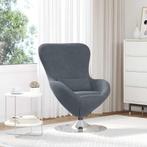 vidaXL Eivormige stoel Donkergrijs 63 x 73 x 90 cm Fluweel, Huis en Inrichting, Fauteuils, Verzenden, Nieuw