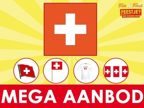 Vlag Zwitserland - Mega aanbod Zwitserse vlaggen, Diversen, Vlaggen en Wimpels, Nieuw, Ophalen of Verzenden