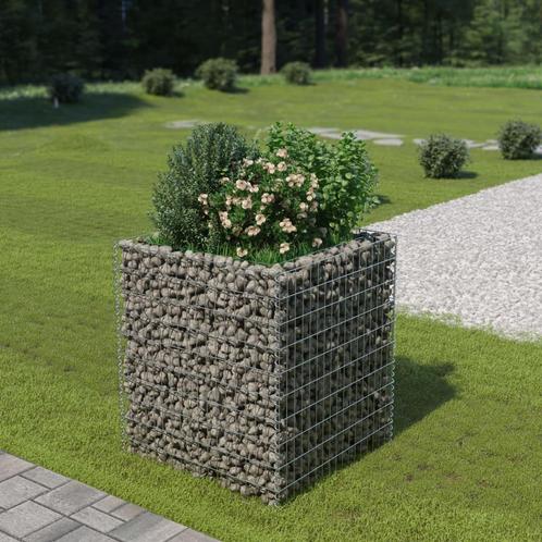 vidaXL Gabion plantenbak verhoogd 90x90x100 cm, Tuin en Terras, Bloembakken en Plantenbakken, 60 tot 100 cm, Nieuw, Metaal, 60 cm of meer